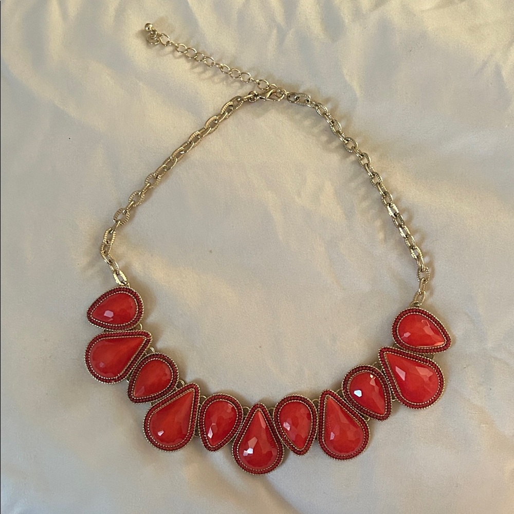 Elegant Red Teardrop Necklace